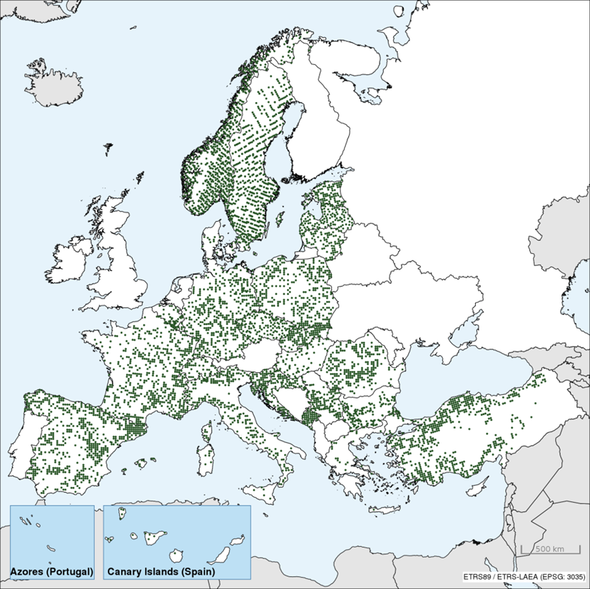 Level 1 map shows all active plots in 2016.